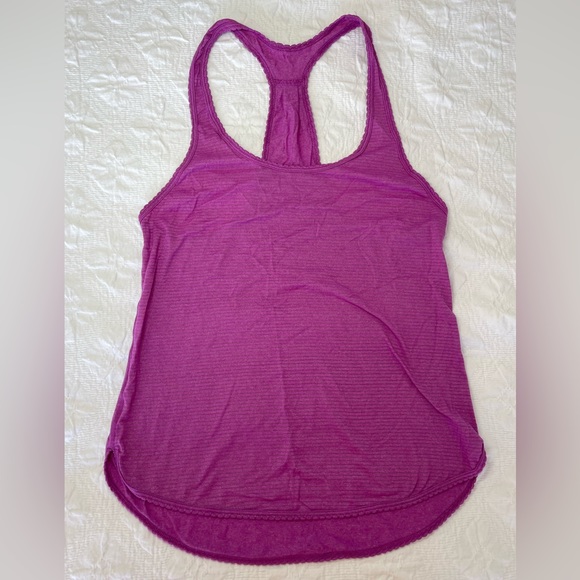 Lululemon pink silver infused tank top. - Picture 2 of 4